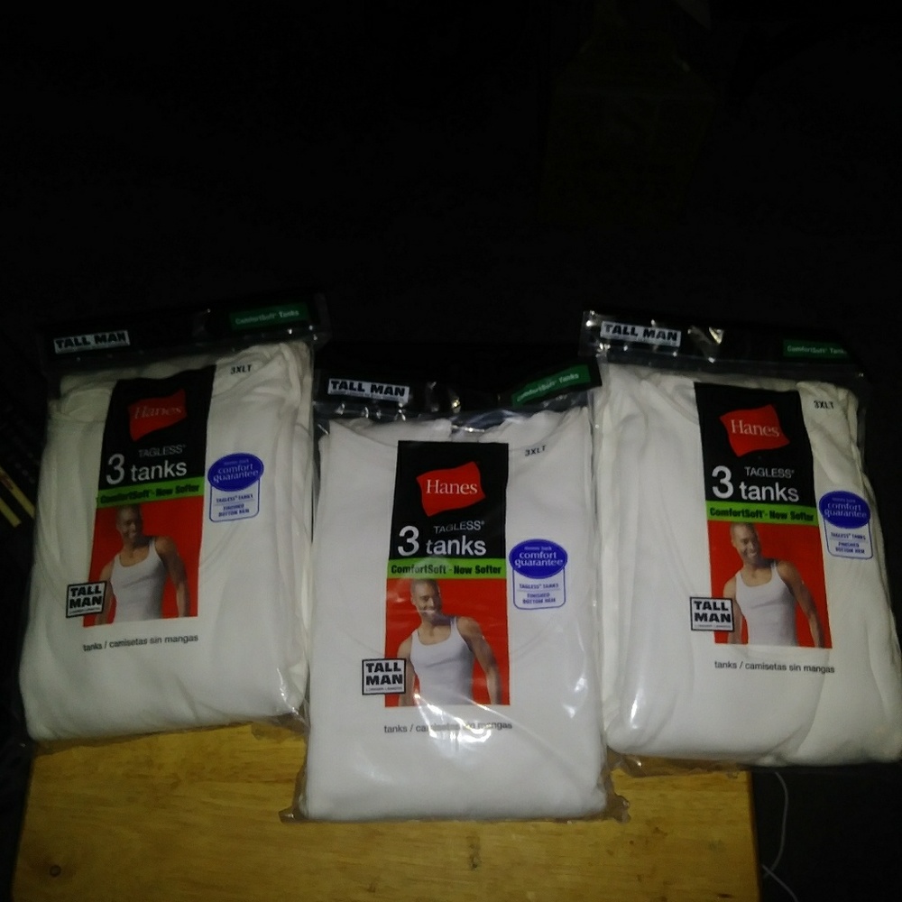 3 packages of tank tops 3xltall